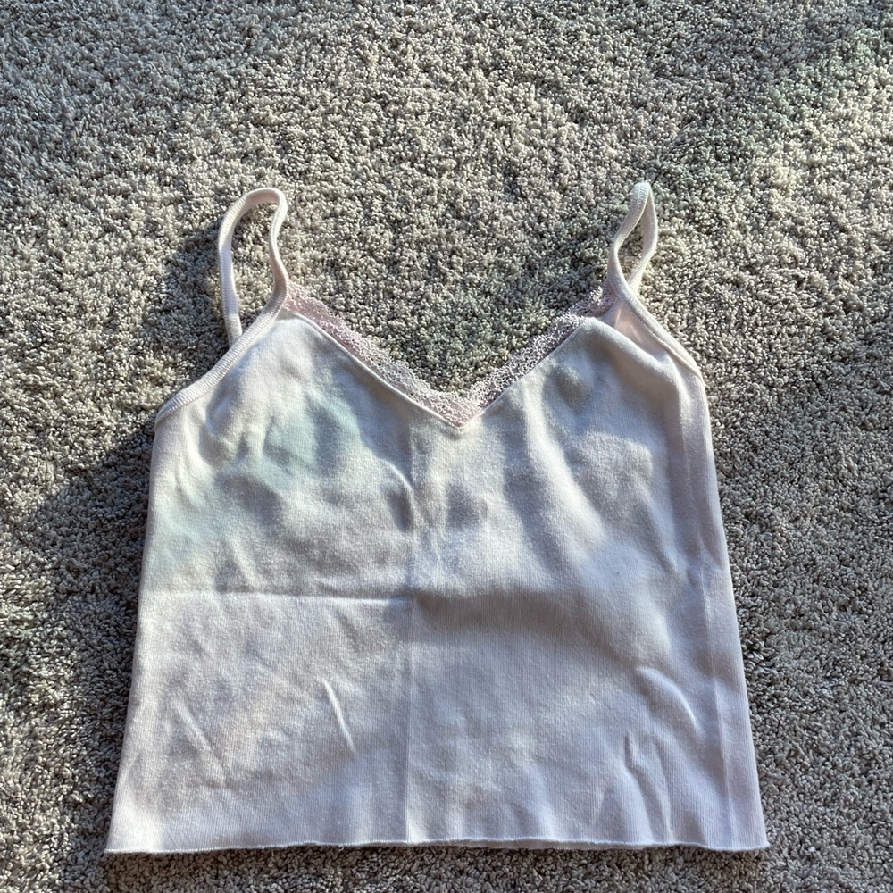 Brandy Melville White Lace Cami Top
